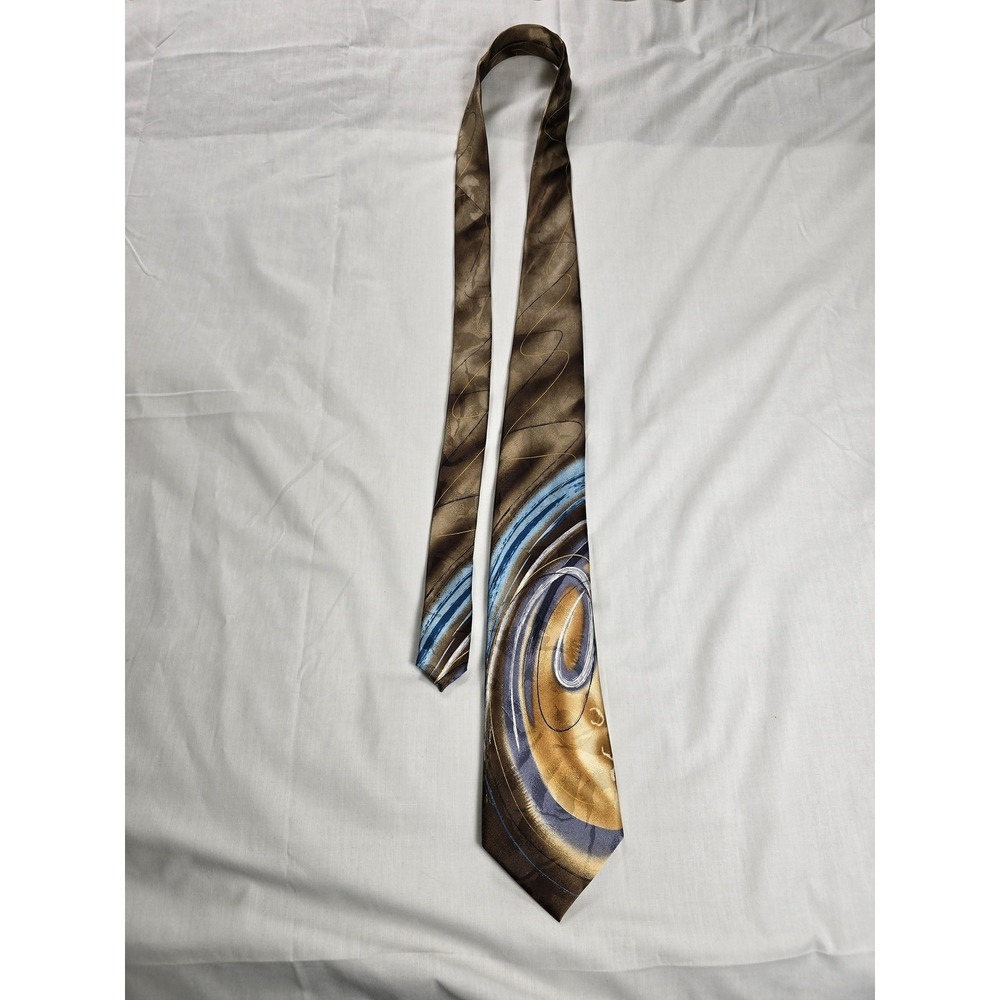 J. Garcia Jerry Garcia Tie Mens Brown Blue‎ Mickey Collection Sixty Abstract
